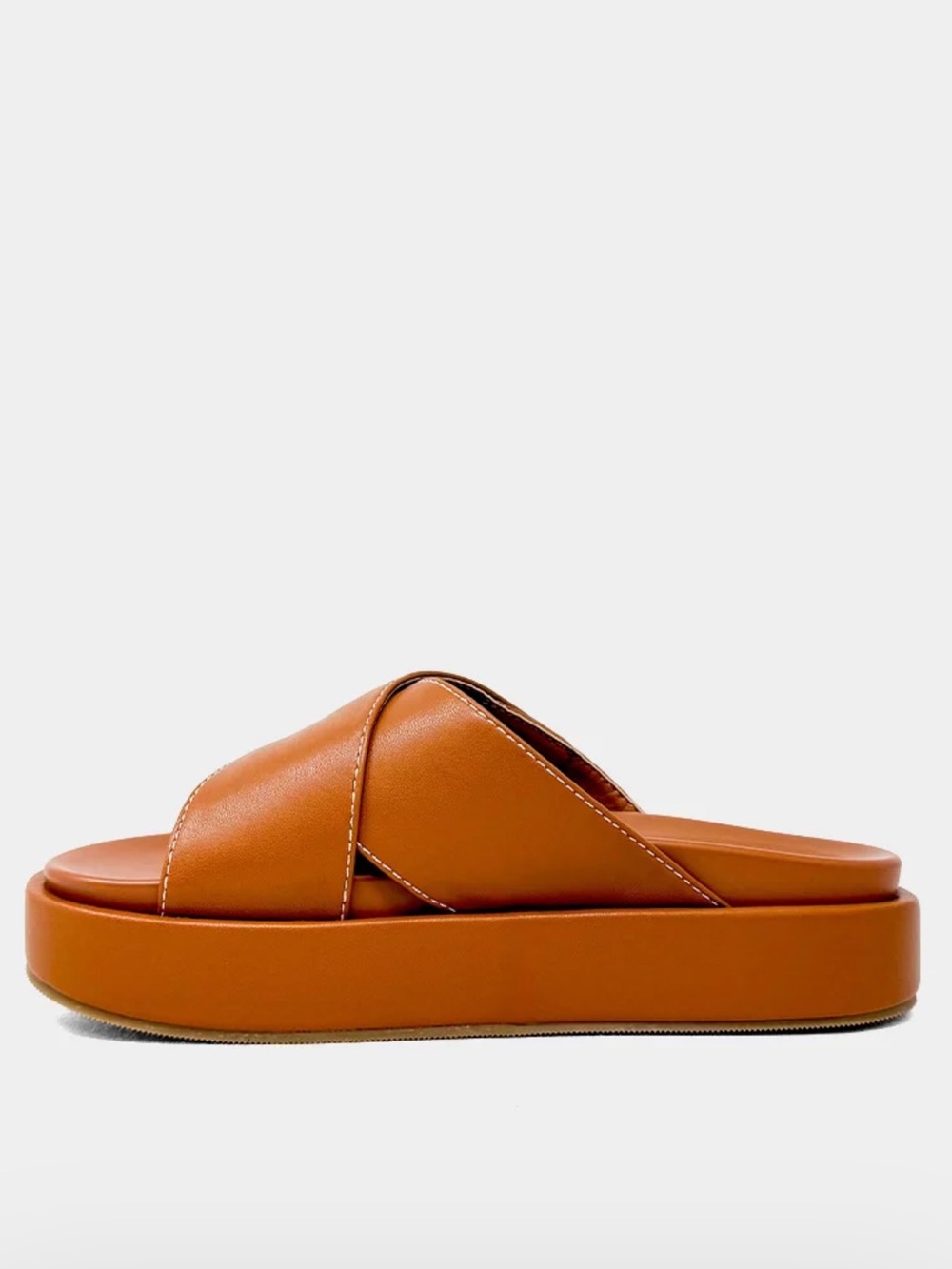 Women's camel platform sandal